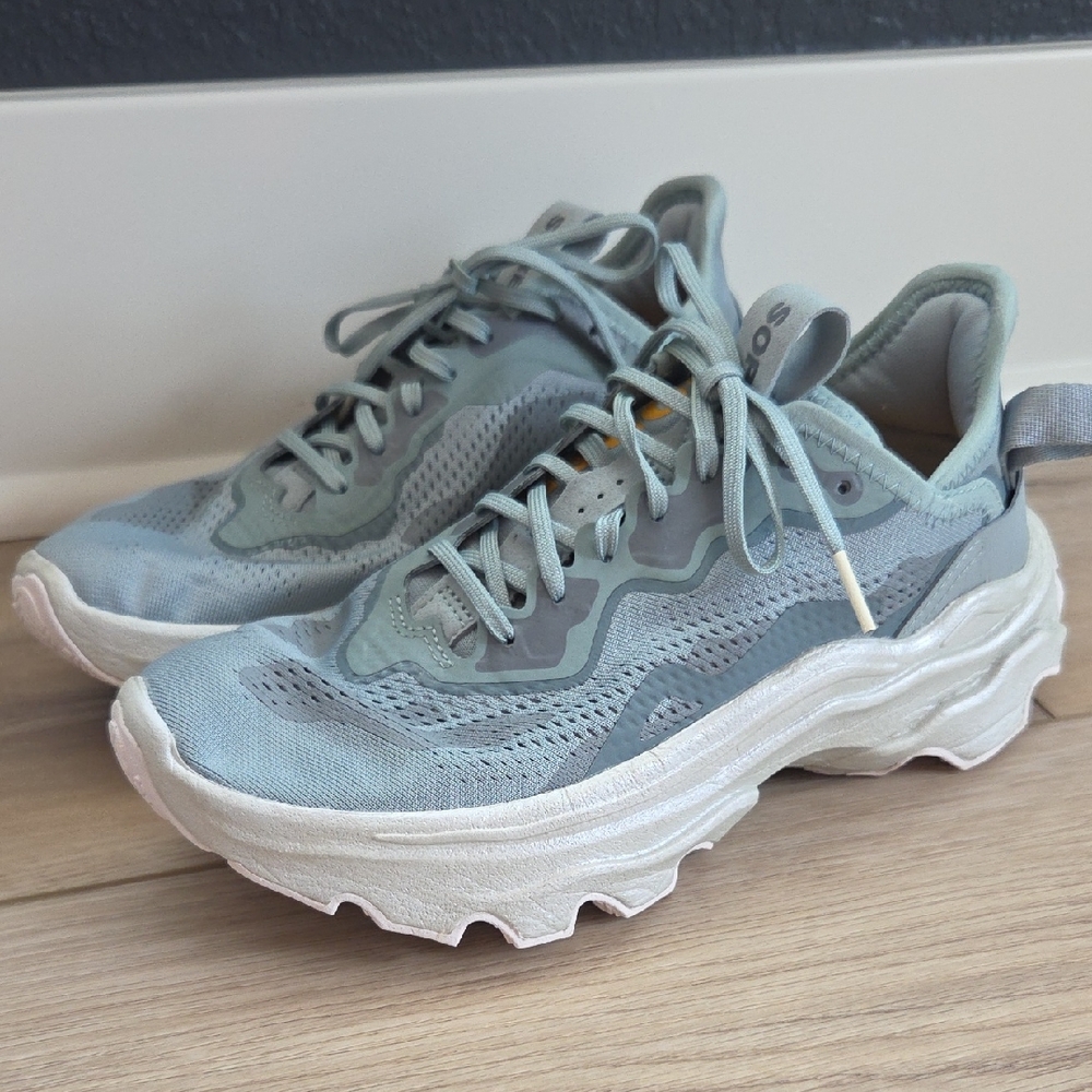 Sorel Women's Kinetic Breakthru Day Lace Shoes 8.5 Crushed Blue Cinder Grey